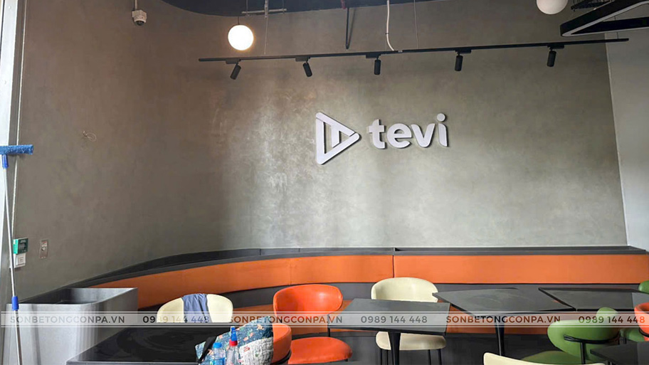 Phòng khách dùng màu sơn hiệu ứng hợp tuổi Giáp Tý