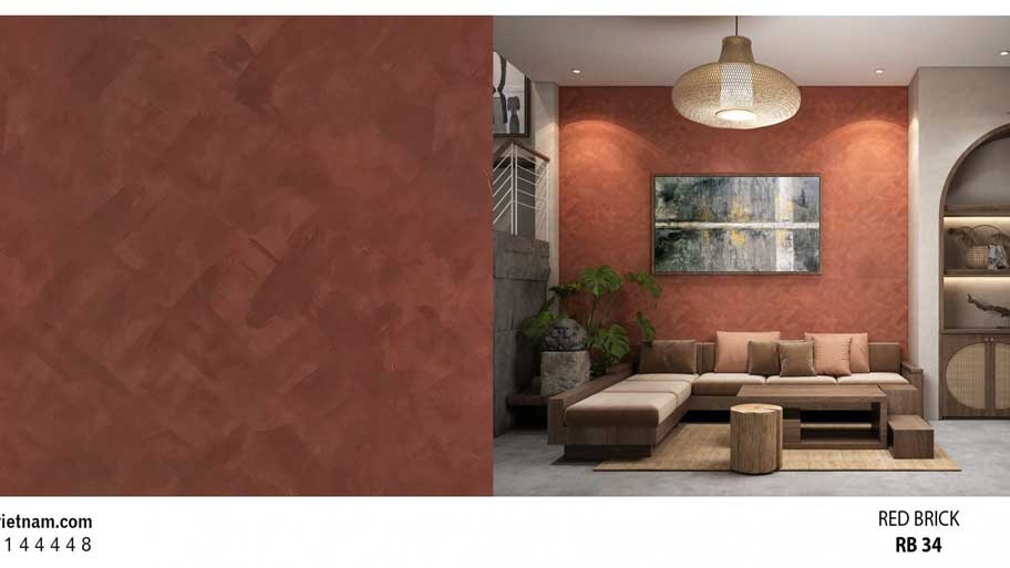 Phòng khách dùng màu sơn hiệu ứng tuổi Mậu Tý