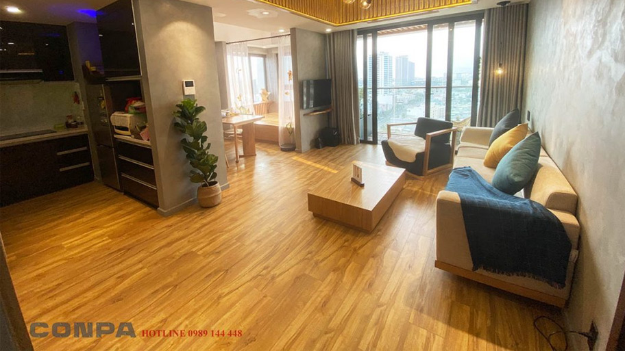 Phòng khách dùng màu sơn hiệu ứng theo nguyên tắc 60 30 10