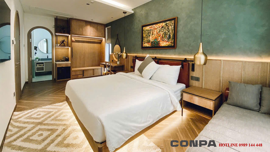 Phòng ngủ dùng màu sơn hiệu ứng hợp tuổi Kỷ Hợi