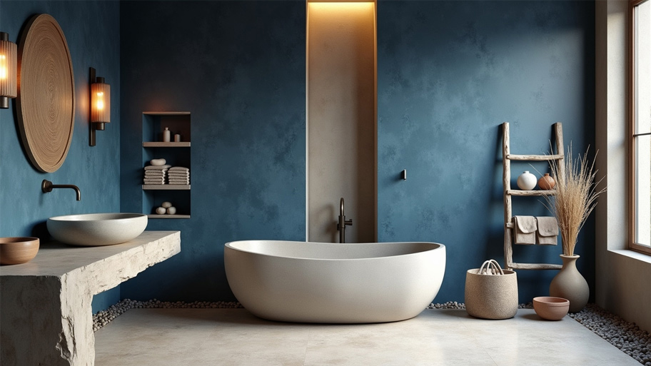 Phòng tắm dùng màu sơn hiệu ứng hợp tuổi Giáp Dần